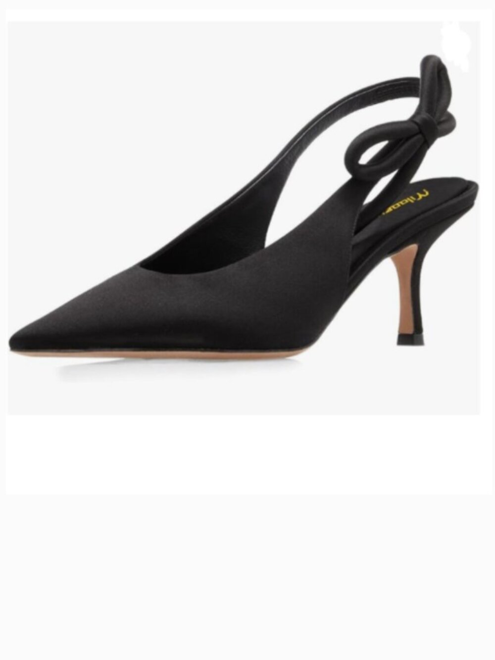 Milooey Black Slingback Elegant Bowknot Stiletto Pumps Slip On Backless Sandals